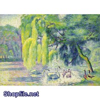 Tranh sơn dầu thác đổ trên cao